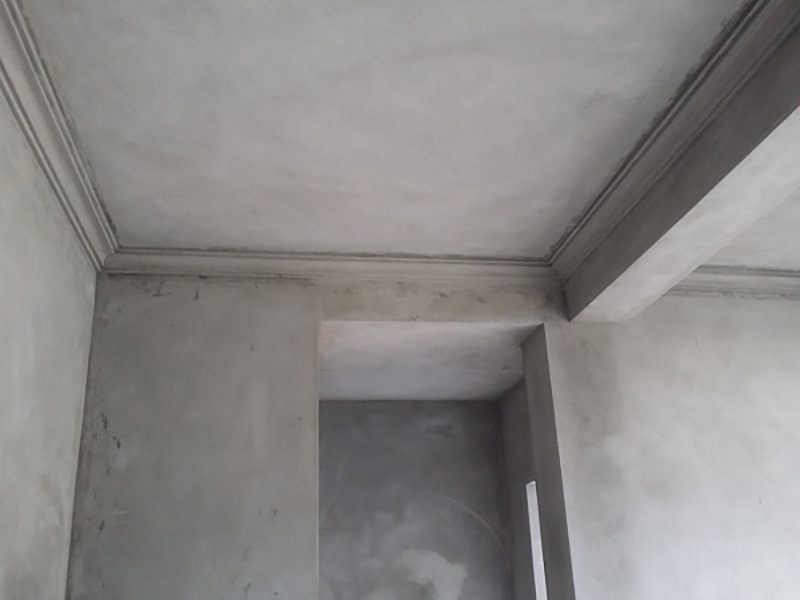 Bên trong ngôi nhà chưa sơn nội thất